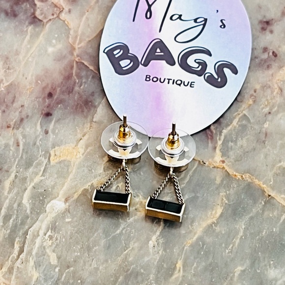 Chanel: Handbag CC Logo Mini Gold Drop Earrings - Picture 4 of 6